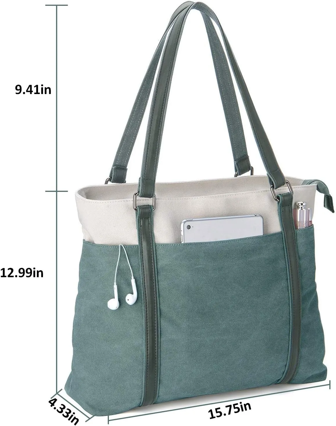 Wxnow Women Laptop Tote Bag Canvas Handbag Purse Shoulder Bag
