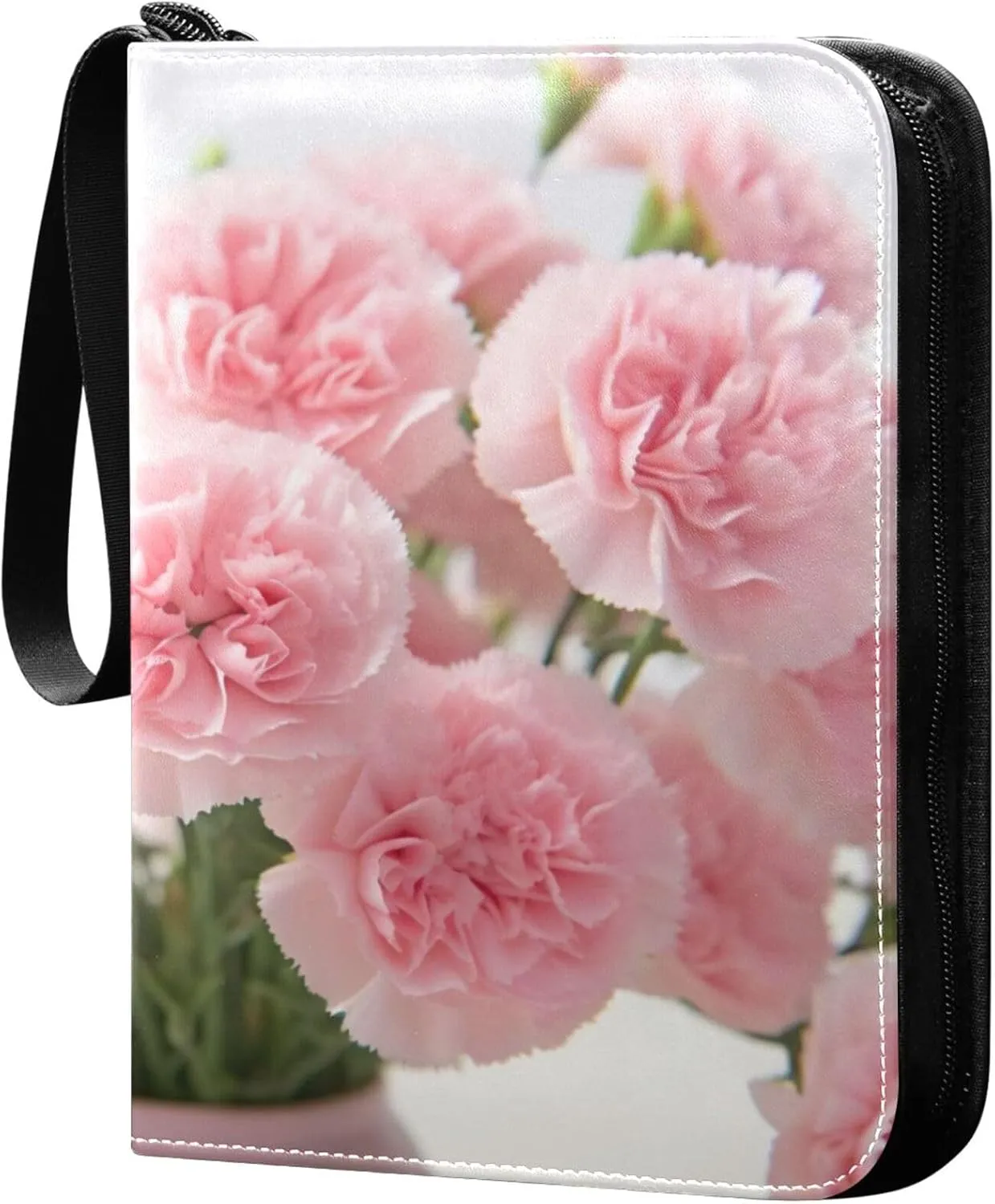 xigua Colorful Herbal Wildflower Card Binder 4-Pockets, Trading Card Binder 400 Pockets Baseball Card Binder Waterproof PU Leather Card Collection Binder for Games Card Album Card