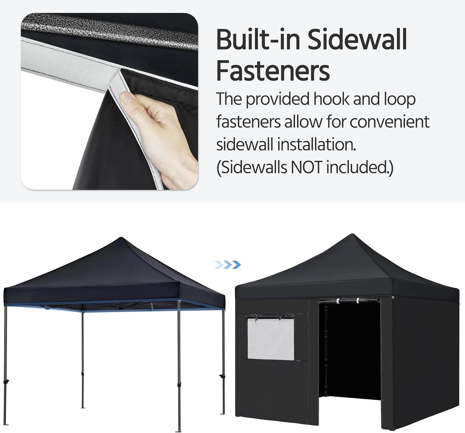 Yaheetech Canopy Tent, Commercial Instant Heavy Duty Canopy, 500D Waterproof Adjustable Canopy with Wheeled Carry Bag, 4 Sandbags and 4 Stakes (10x10, Black)