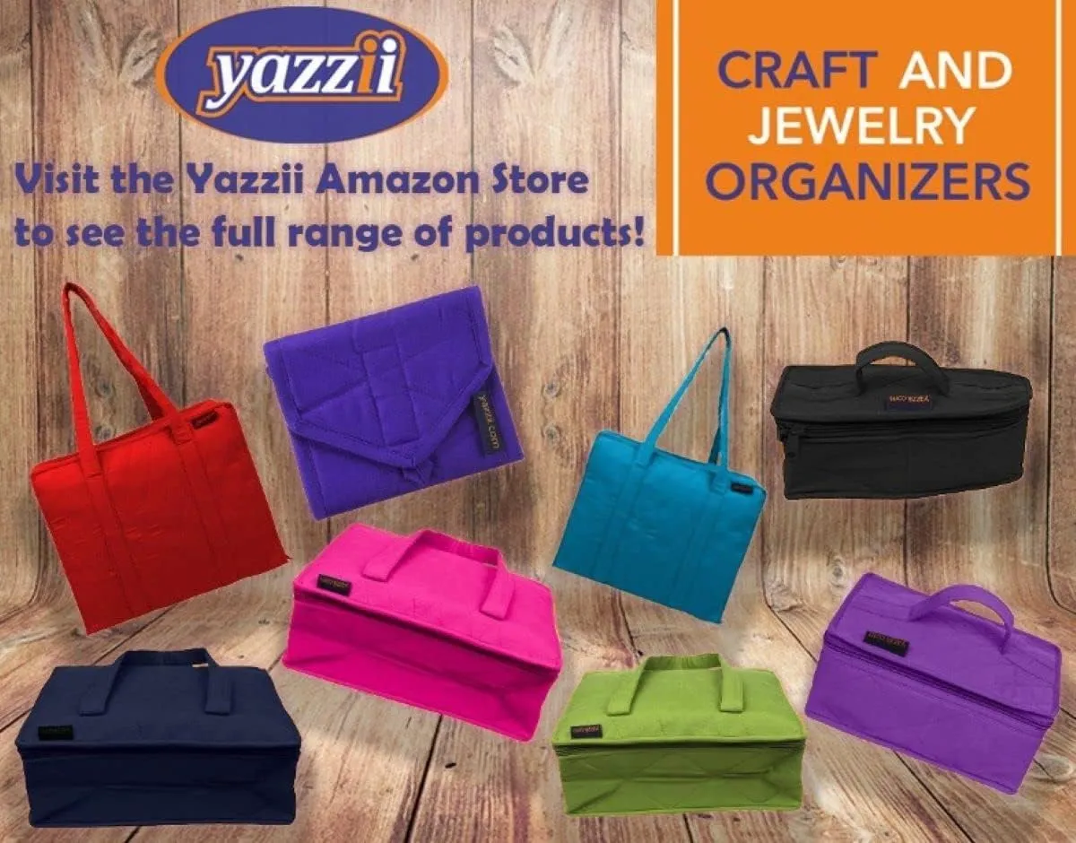 Yazzii Quilter’s Project Bag with 19 Pockets - Portable Storage Bag Organizer - Multipurpose Storage Organizer for Quilting, Patchwork, Embroidery, Needlework, Papercraft & Beading-Aqua