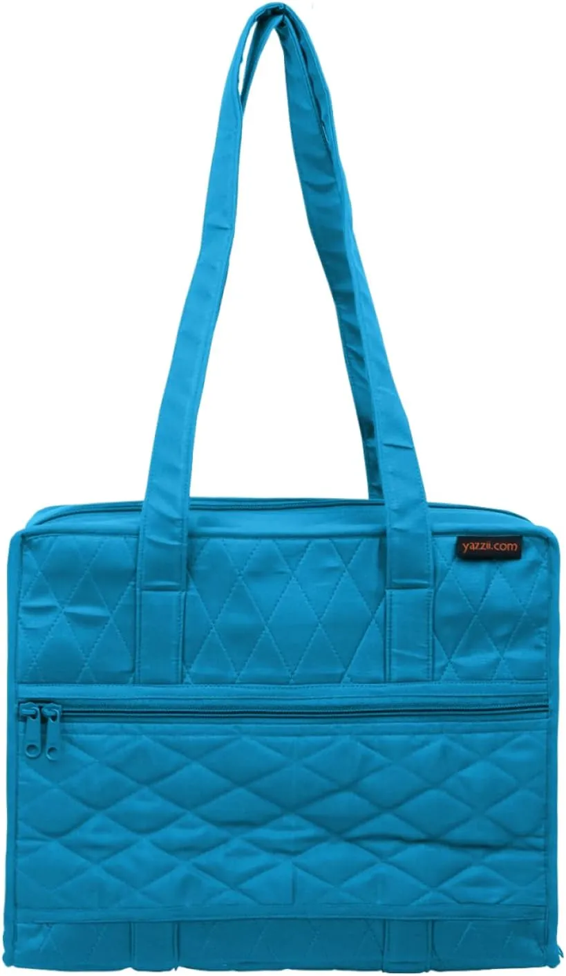 Yazzii Quilter’s Project Bag with 19 Pockets - Portable Storage Bag Organizer - Multipurpose Storage Organizer for Quilting, Patchwork, Embroidery, Needlework, Papercraft & Beading-Aqua