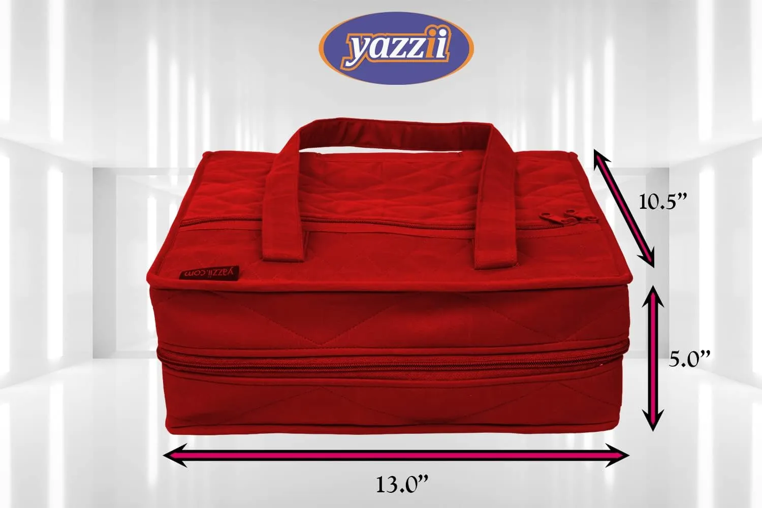 Yazzii Quilter’s Project Bag with 19 Pockets - Storage Craft Bag Organizer - Craft Organizers & Storage for Quilting, Sewing & More -Red
