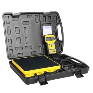 YELLOW JACKET Refrigerant Scale 110 LBS HVAC Freon Scale High Precision Electronic Refrigerant Charging Weight Scale with Portable Case for Recovery Tanks