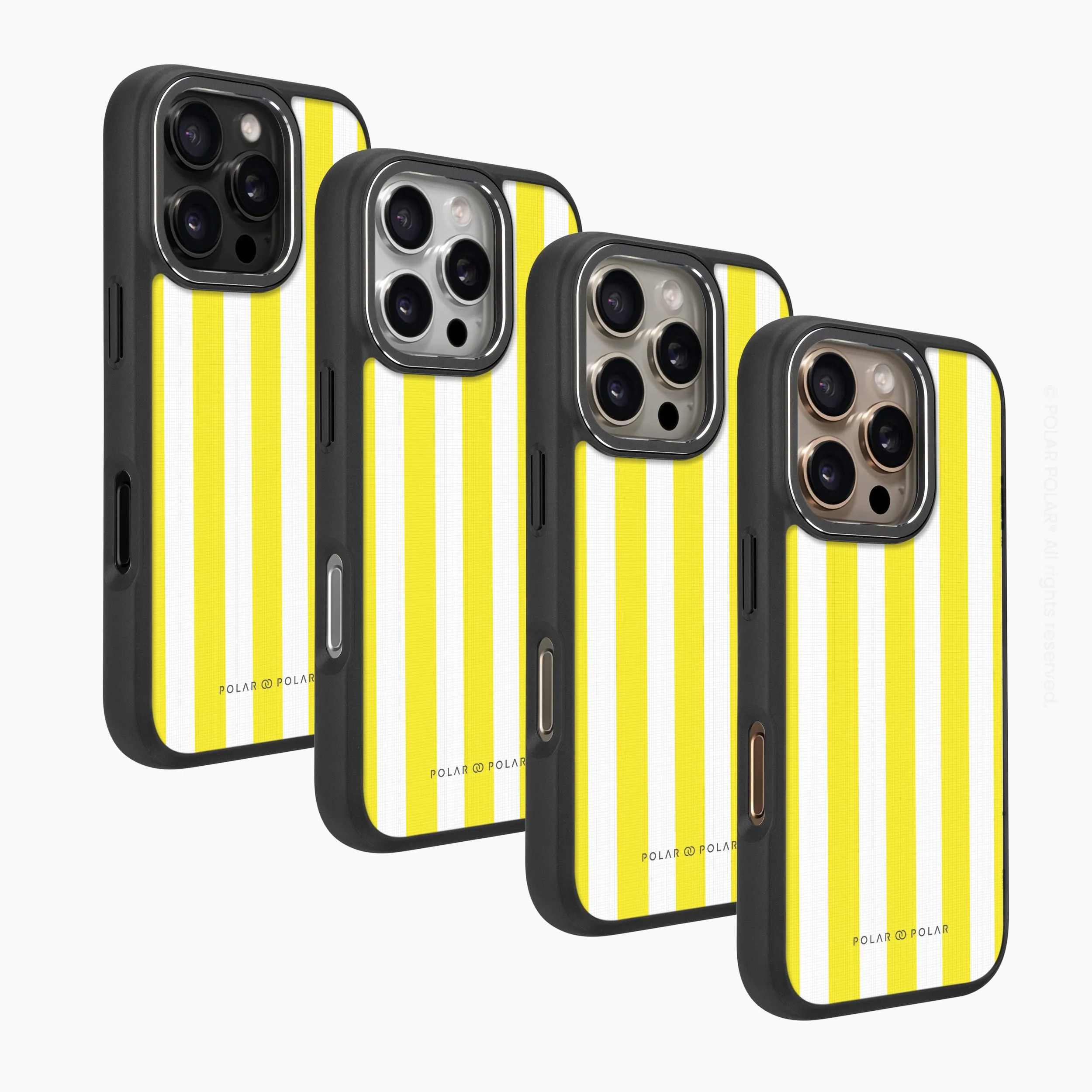 Yellow Stripe - iPhone 16 Pro Max Frosted Black Bumper MagSafe Case
