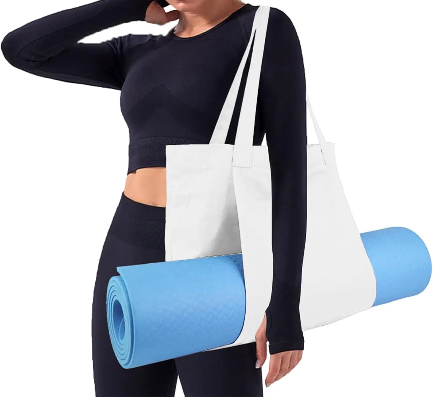 Yoga Bags for Women with Yoga Mats Bags Carrier Carryall Canvas Tote for Pilates Shoulder for Travel Office Beach Workout