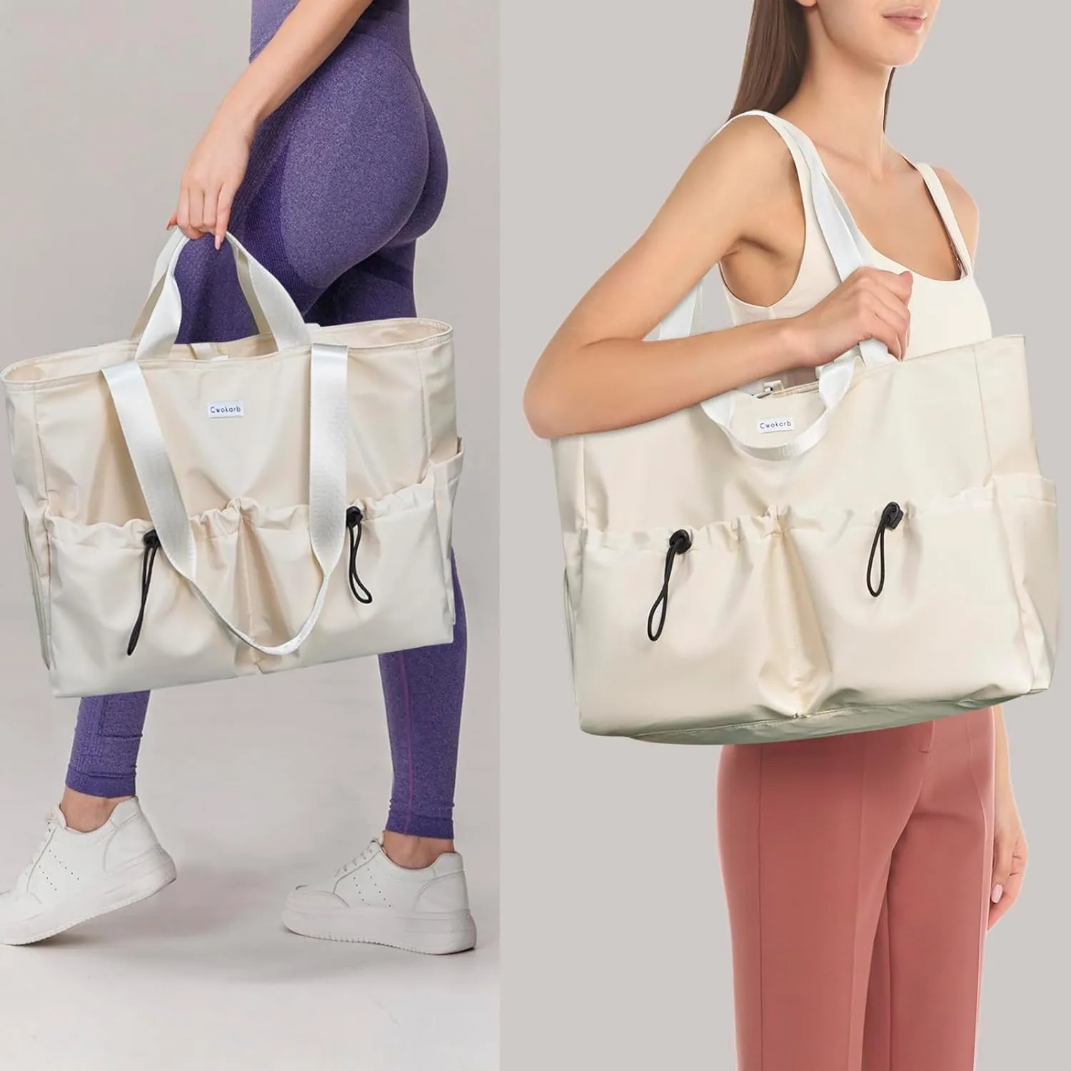 Yoga Bags for Women with Yoga Mats Bags Carrier Carryall Canvas Tote for Pilates Shoulder for Travel Office Beach Workout
