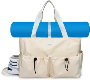 Yoga Bags for Women with Yoga Mats Bags Carrier Carryall Canvas Tote for Pilates Shoulder for Travel Office Beach Workout