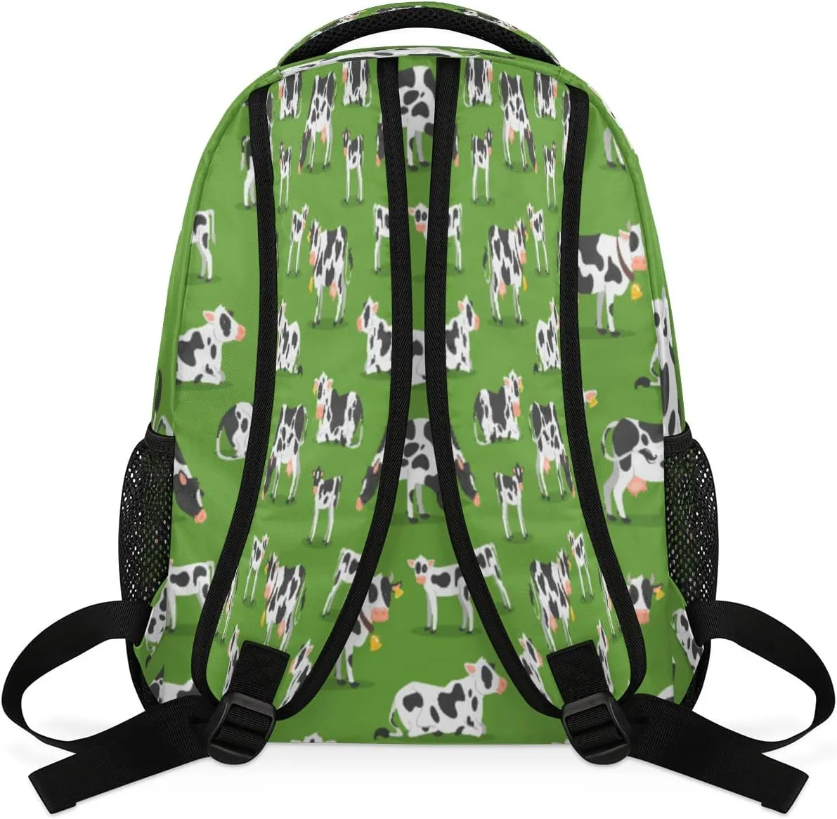 Yzrwebo Black White Cow Backpack for Boys Girls, Cow School Bookbag Casual Daypack Computer Laptop Backpack, Adults Sports Hiking Travel Camping Backpack
