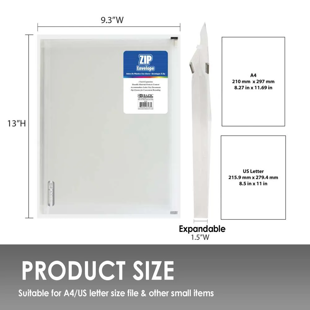 Zip Envelope A4/Letter Size - Clear