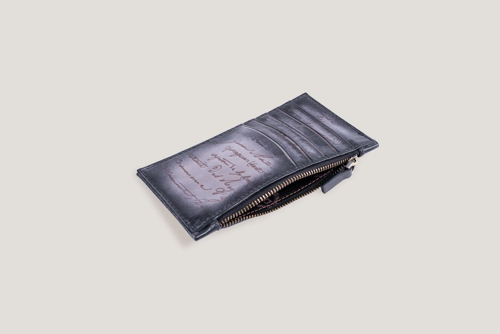 Zipper Card Holder Grey